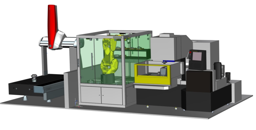 Robotcel met Fanuc C600 en Leitz Reference Xi meetmachine