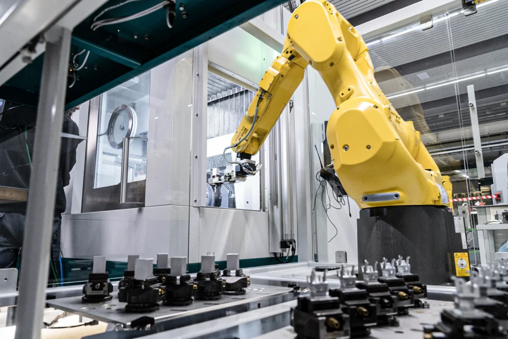Robotgestuurde productie in hightech fabriek